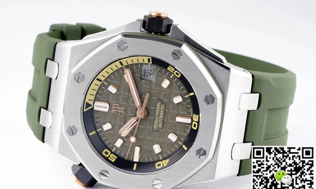 Audemars Piguet Royal Oak Offshore 15720ST.OO.A052CA.01 ZF Factory 1:1 Best Edition Replica Watch Green Strap
